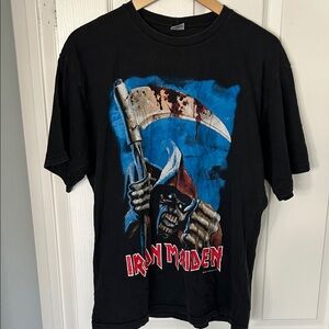 Iron Maiden Band Large Black Vintage Graphic T-Shirt